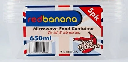 Red Banana Microwave Food Container 5PK 650ML