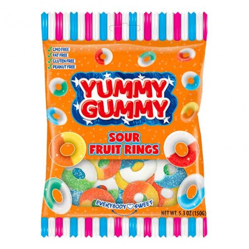 Yummy Gummy Sour Fruit Rings